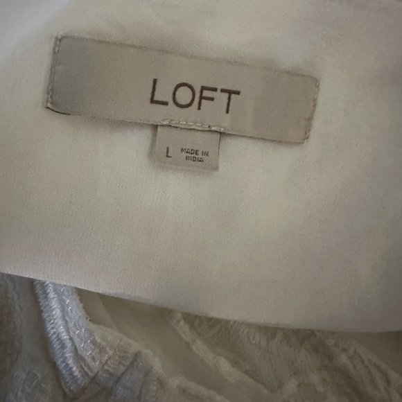 Loft Embroidered V-Neck Lined Tank with Working Buttons - Picture 4 of 6